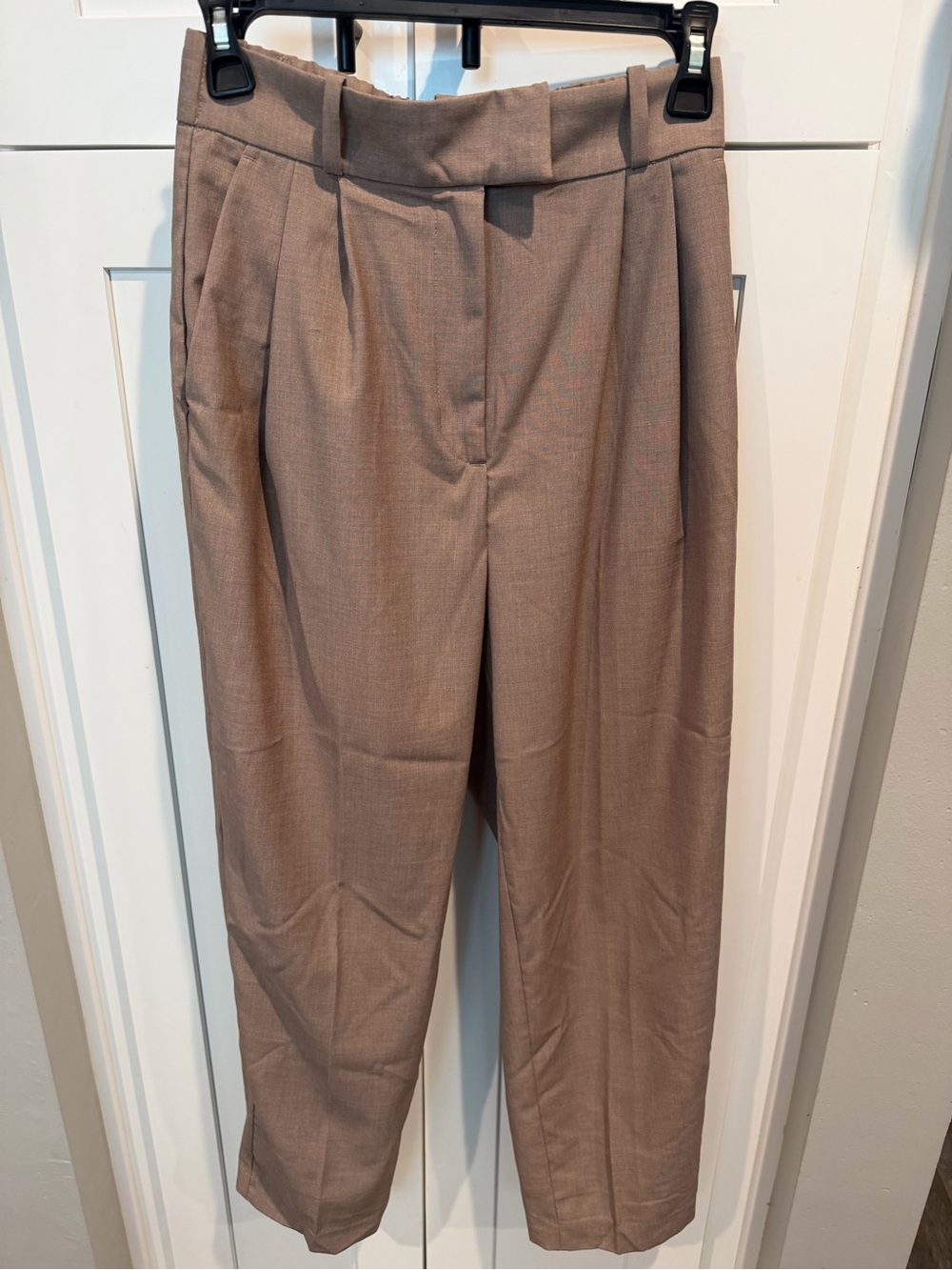 Womens Taupe pleated pants